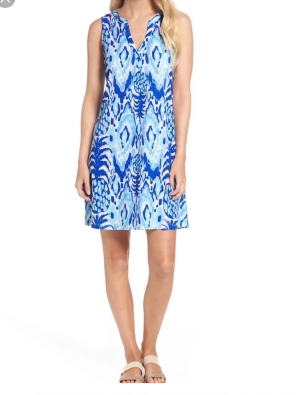 Lily Pulitzer Dev Dress Serene Blue Tropi - Pineapple dress